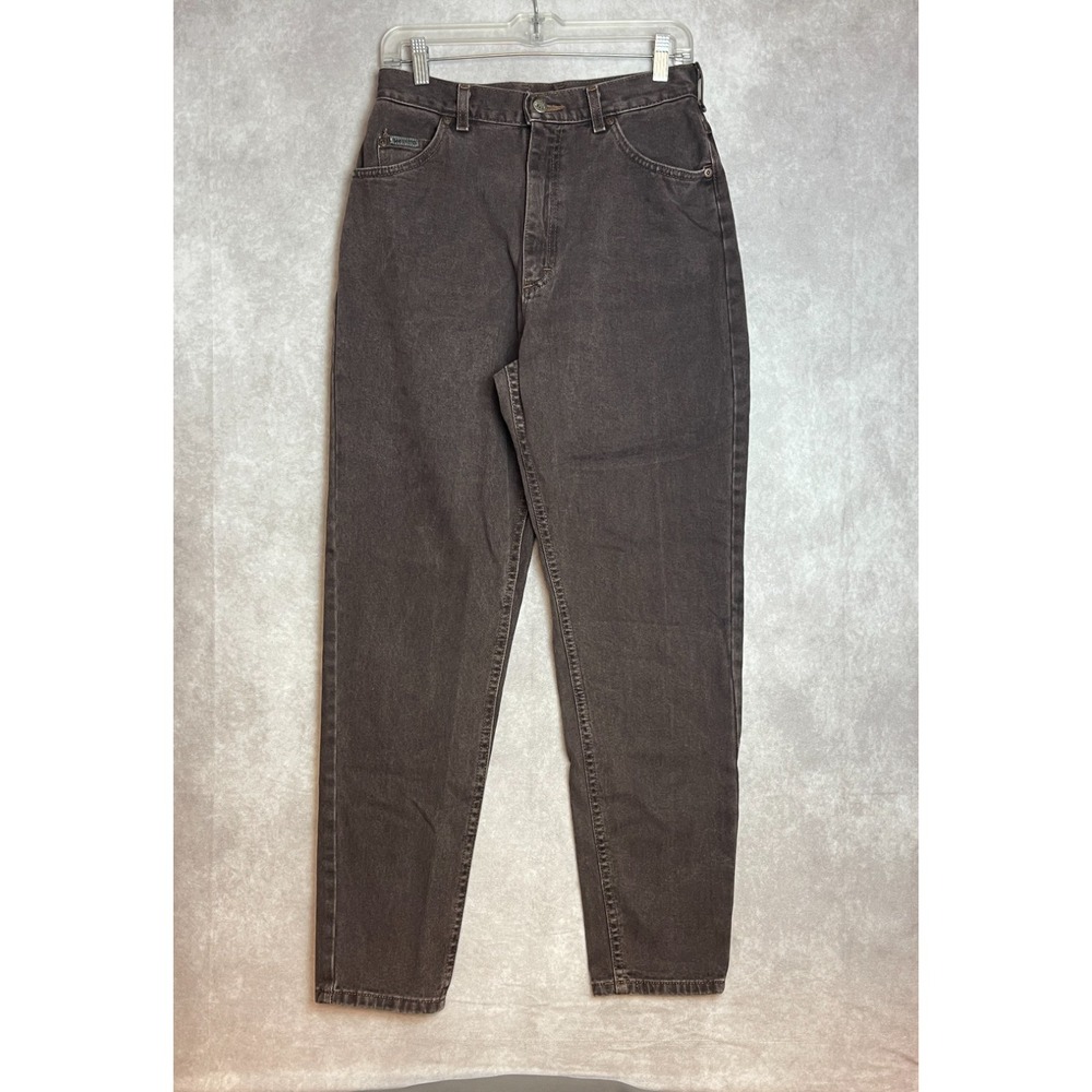 VTG Lee Jeans Womens 28x30 Tapered Brown High Rise (Tagged Size 12) USA Made